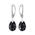 Серебряные серьги "Mēness Gaisma (Jet)" с кристаллами Swarovski™